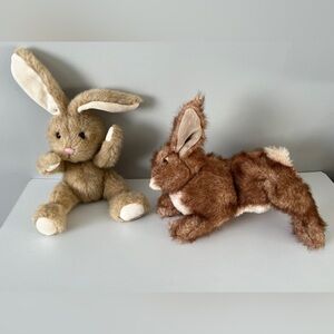 2 Vintage Plush Bunny -